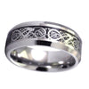 Celtic Dragon Ring Black Carbon Fiber Tungsten Wedding Band 1