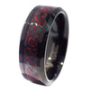 Red Celtic Dragon Ring Black Tungsten Wedding Band 2