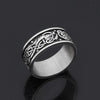 Celtic Dragon Ring Stainless Steel Viking Norse Draco Knot Band Black Background