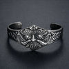Celtic Green Man Bracelet Stainless Steel Wicca Pagan Nature Spirit Cuff Front View