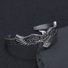 Celtic Hawk Bracelet Stainless Steel Norse Raven Falcon Phoenix Cuff Side