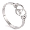 Celtic Heart Ring Silver Stainless Steel Trinity Knot Band Right View