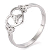 Celtic Heart Ring Silver Stainless Steel Trinity Knot Band