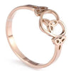 Celtic Heart Ring Womens Rose Gold Stainless Steel Trinity Knot Band