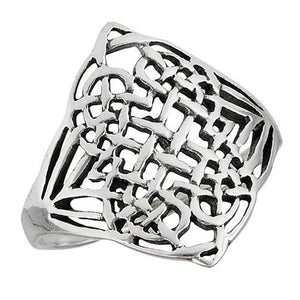 Celtic Knot Ring 925 Sterling Silver Norse Viking Thumb Band
