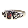 Stainless Steel Women's Celtic Ring Ruby Red Cubic Zirconia