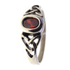 Women's Celtic Ring Ruby Red Cubic Zirconia