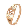 Celtic Pentacle Ring Rose Gold Stainless Steel Trinity Knot Band