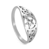 Celtic Pentacle Ring Silver Stainless Steel Star Trinity Knot Band Right View