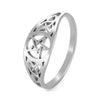 Celtic Pentacle Ring Silver Stainless Steel Star Trinity Knot Band