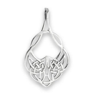 Celtic Phoenix Knot Necklace Sterling Silver Norse Firebird Pendant Left View