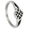 Celtic Knot Ring Womens Silver Stainless Steel Norse Viking Band Side View