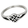 Celtic Knot Ring Womens Silver Stainless Steel Norse Viking Band Top View