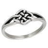 Celtic Knot Ring Womens Silver Stainless Steel Norse Viking Band