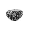 Celtic Tree of Life Signet Ring Stainless Steel Yggdrasil Band Front View