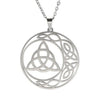 Celtic Trinity Moon Necklace Stainless Steel Crescent Triquetra Pendant Left View