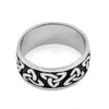 Celtic Triquetra Ring Stainless Steel Dark Trinity Knot Band Top View