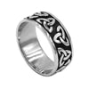 Celtic Triquetra Ring Stainless Steel Dark Trinity Knot Band 