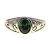 Stainless Steel Women's Celtic Ring Green Cubic Zirconia