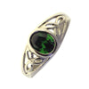 Women's Celtic Ring Green Cubic Zirconia
