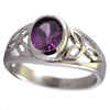 Trinity Knot Women's Celtic Rings Purple CZ Stone