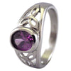 Trinity Knot Women's Celtic Rings With Purple Cubic Zirconia