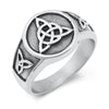 Stainless Steel Celtic Signet Ring Triquetra Trinity Knot