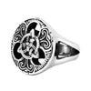 Celtic Warrior Shield Ring Silver Stainless Steel Ainle Laoch Band Left View