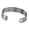 Celtic Weave Bracelet Black Silver Stainless Steel Norse Knot Cuff Top View