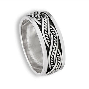 Celtic Weave Spinner Ring 925 Sterling Silver Worry Fidget Anti Anxiety Band Right View