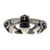 Stainless Steel Irish Claddagh Ring With Trinity Knots Front