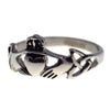 Stainless Steel Irish Claddagh Ring With Trinity Knots Left Side