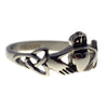 Stainless Steel Irish Claddagh Ring With Trinity Knots Right Side