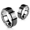 Classic Black Spinner Ring Stainless Steel Gothic Anti-Anxiety Fidget Band Left View