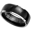 Classic Black Tungsten Ring Anniversary Wedding Band for Him Top View