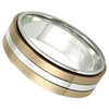 Classic Coffee Spinner Ring Stainless Steel Minimalist Anti-Anxiety Band Bottom View