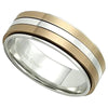 Classic Coffee Spinner Ring Stainless Steel Minimalist Anti-Anxiety Band Top View