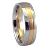 Two Tone Gold and Silver Wedding Band Stainless Steel Ring