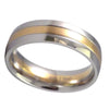 Classic Domed Two Tone Gold and Silver Wedding Band