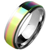 Classic Rainbow Spinner Ring 8mm Mens Stainless Steel Fidget Band Left View