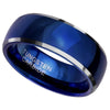Classic Royal Blue Tungsten Ring Anniversary Wedding Band for Him Top View