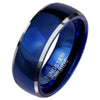 Classic Royal Blue Tungsten Ring Anniversary Wedding Band for Him