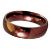 Coffee Ring Copper Color Stainless Steel 4mm Minimalist Wedding Band Bottom View