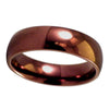 Coffee Ring Copper Color Stainless Steel 4mm Minimalist Wedding Band Top View