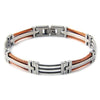 Copper Wire Avalanche Hinge Link Bracelet Coffee Stainless Steel Cuff