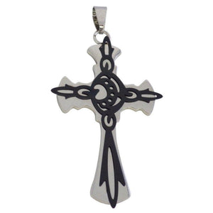 Cross Necklace Crescent Moon Stainless Steel Pendant 1
