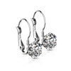 Cubic Zirconia Crystal Classic Drop Earrings Silver Stainless Steel Right View
