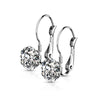 Cubic Zirconia Crystal Classic Drop Earrings Silver Stainless Steel