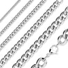 Curb Chain Necklace Silver Stainless Steel 3mm Wide Right View