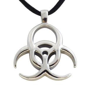 Cyberpunk Biohazard Stainless Steel Pendant Cybergoth Necklace